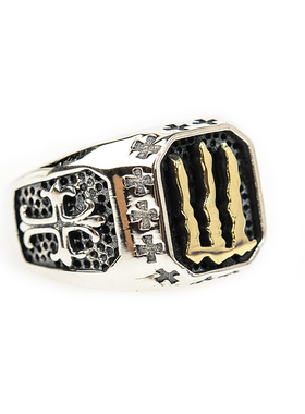 纯银复古嘻哈配饰戒指