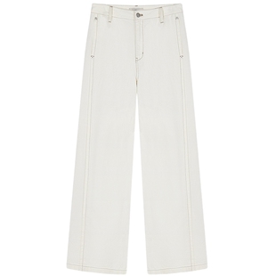 【棉麻混纺】TeenieWeenie小熊女牛仔裤2025年秋季新款宽松直筒裤