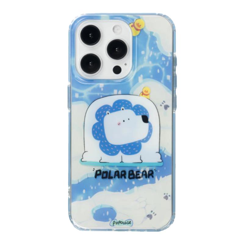 POPOCASE 北极熊双层手机壳 个性可爱动物 原创设计ins风简约创意小众适用苹果手机壳15iPhone14ProM