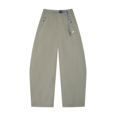 半圆原创设计师女装[运动]2026春秋宽松三防长裤休闲裤子女弯刀裤