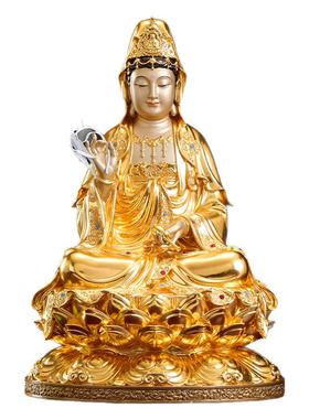 掐丝观音佛像镶宝娑婆三圣中式