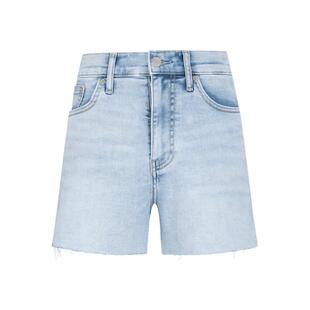 CK Jeans夏季女士时尚复古潮流毛边性感辣妹高腰浅色微弹牛仔短裤