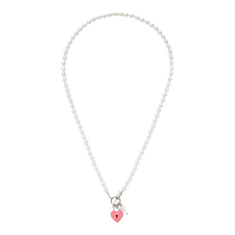 官方正品tatiana心锁钥匙爱心吊坠珍珠项链少女甜酷ins轻奢锁骨链