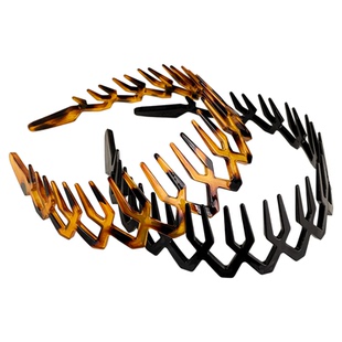 皇冠后戴式发箍带齿防滑纹理感高颅顶头箍不勒头u型波浪洗脸发捆