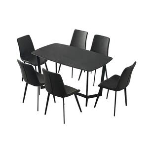 左右岩板餐桌椅家用小户型现代简约轻奢客厅餐厅桌子长方形5096EY