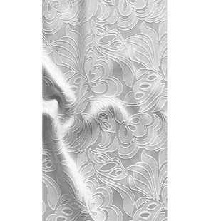 做高档中式国风白色暗纹提花缎古风旗袍汉服装马面连衣裙布面料秋