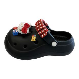 可爱Kitty猫洞洞鞋女款夏外穿2025新款厚底增高巨好看沙滩凉拖鞋