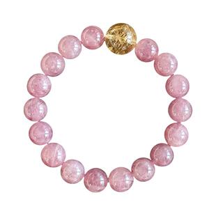 曦光里【招财进宝】原创天然玉化老矿紫马粉水晶黄水晶手串女礼物