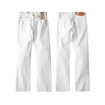Levis/李维斯501白色直筒牛仔裤