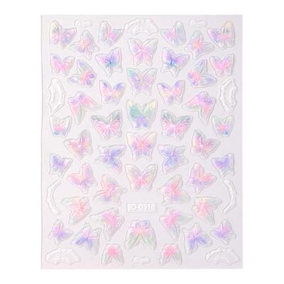 蝴蝶妆容贴纸演唱会脸贴音乐节脸上贴饰品水钻贴纸免胶水指甲装饰