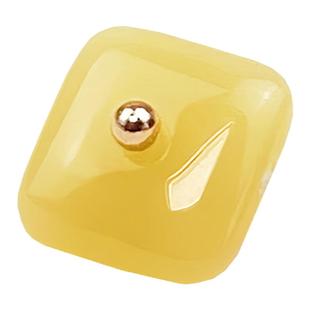 方形黄玉平安扣亚克力仿玉石四方扣子中式古风汉服旗袍盘扣衬衫扣