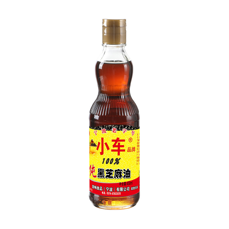 小车牌100%纯黑芝麻油冷榨纯天然