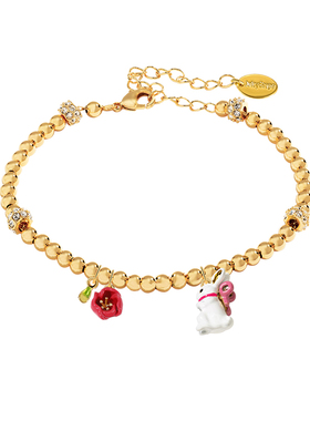 JuicyGrape手绘珐琅兔子花手链