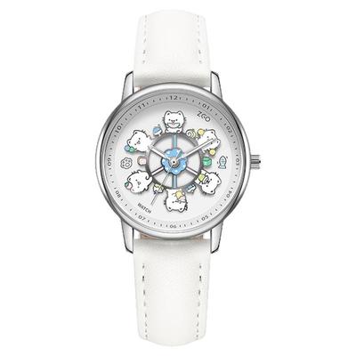 线条小猫联名正版旋转夜光手表女