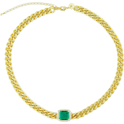 【38礼物】CZ by Kenneth Jay Lane 女士金色黄铜镀14K金项链