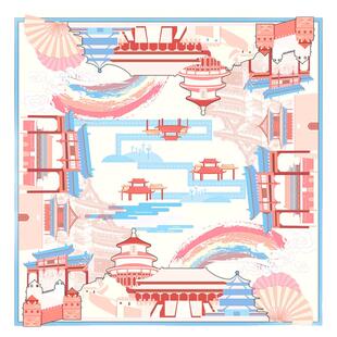 瑞蚨祥【古京映画】原创桑蚕丝双面真丝丝巾新款方巾送礼妈妈礼盒