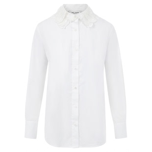 【秀场同款 艺术家联名】朗姿刺绣翻领防晒白衬衫气质百搭高级感