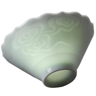 景德镇菱口仿生品茶杯 影青雕花主人杯闻香杯品茗杯功夫茶道茶具