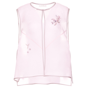 花木深刺绣新中式马甲女欧根纱圆领国风盘扣背心手工苏绣真丝马夹