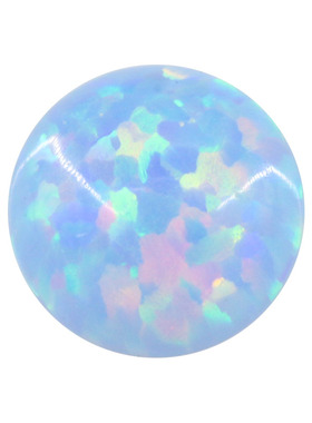 圆形平底素面粉蓝色人造欧泊石OPAL 粉彩片澳宝镶嵌手链裸石OP26