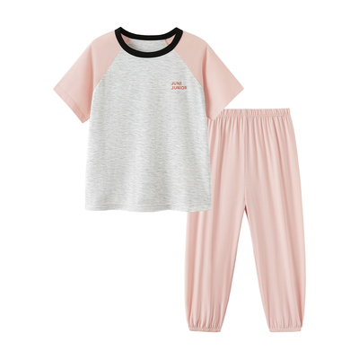 junejunior家居服夏季男女童短袖