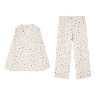 大码胖女孩春新款慵懒风家居服两件套200斤加肥加大显瘦睡衣套装