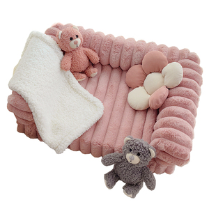 TTQ原创奶油风ins设计可拆洗宠物沙发床秋冬保暖毛绒猫窝狗窝狗床