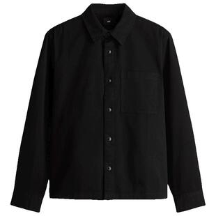 HM冬季男装时尚休闲休闲普通版型纯棉斜纹布外套1257566