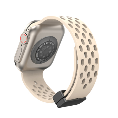 新款透气运动硅胶磁吸iwatch手表带适用苹果applewatch男女高级感