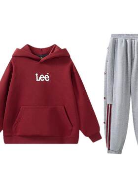 Leekids加绒连帽童卫衣套装