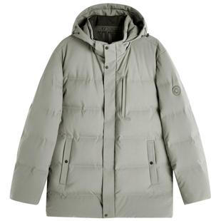 劲霸男装冬季保暖外套男士面包服中长款爸爸商务夹克加厚羽绒服