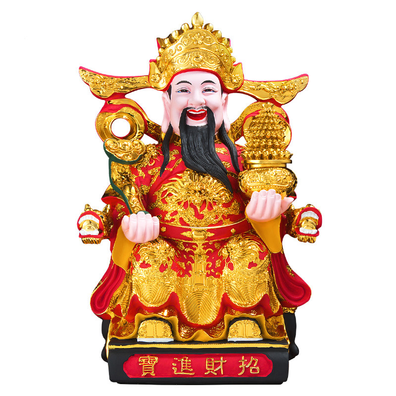 新款财神爷佛像摆件招财家用客厅店铺公司乔迁树脂范蠡文财神爷像