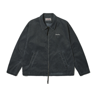 TIRES 26SS 日系复古重水洗翻领拉链夹克 修身混纺短款休闲外套