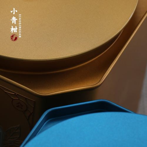 小青柑铁罐八角形茶叶青储存罐特产会柑批发小包装新一斤罐空包装