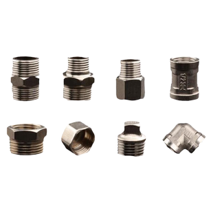 304不锈钢接头三通内外丝直接弯头对丝管古4分6分热水器水管配件