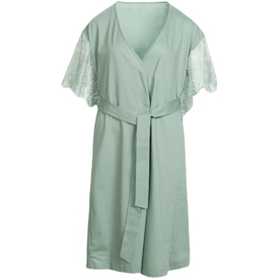 noirtease春夏蕾丝袖中长款晨袍