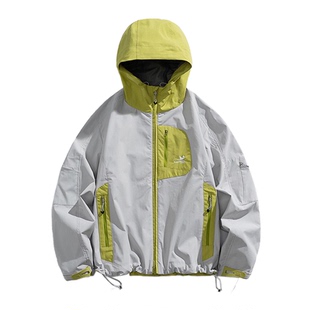 BREAK MIX户外登山防雨运动机能冲锋衣潮牌防风拼色情侣夹克外套