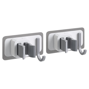 宝家洁卫生间挂钩挂拖把夹子免打孔固定卡扣扫把挂架墙置物架神器