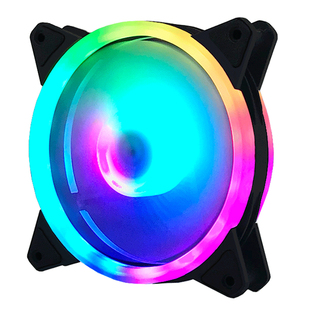 台式机电脑机箱风扇12cm主机降温风冷散热风扇8cm发光LED变色彩灯