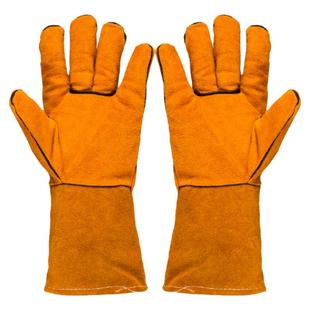 加棉加绒劳保电焊手套短款全牛皮焊工耐高温防烫柔软耐磨专用保暖