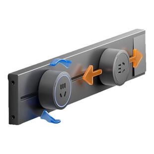 小尺寸迷你短款轨道插座厨房餐边柜25cm30cm电力导轨家用USB排插