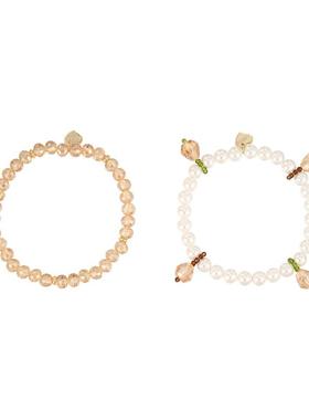 阿吉豆AJIDOU手链小众设计叠戴手串时尚休闲百搭手环珍珠水晶手饰