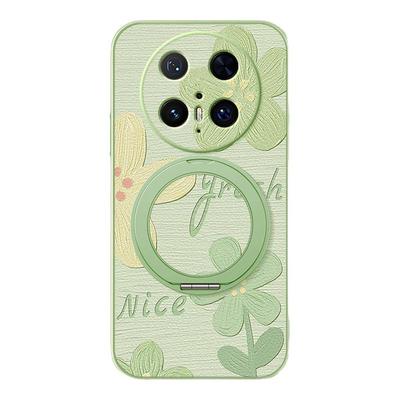 油画花瓣适用华为mate70pro手机壳女款mate60pro+支点壳全包mate50旋转支架mt40防摔60por硅胶软mate30卡通
