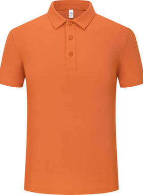 爱马仕橙工作服定制POLO衫短袖夏