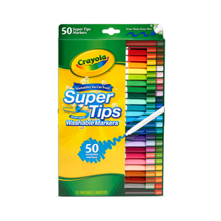 绘儿乐SuperTips可水洗细杆水彩笔儿童小学生专用彩色画笔50色装