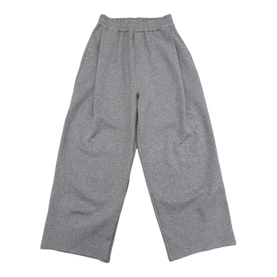 Oxycodone/400g雪花灰空气棉3D立体剪裁双打褶休闲遛狗阔腿卫裤