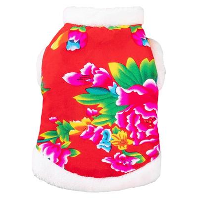 猫咪衣服秋冬季东北大花新年唐装