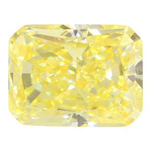 长方形倒角冰花切鹅黄色锆石裸石戒面 小八角人造CZ淡黄色高碳钻