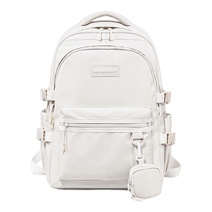 SEASDOOR高颜值学生书包女高中大学生初中女生大容量纯色双肩包