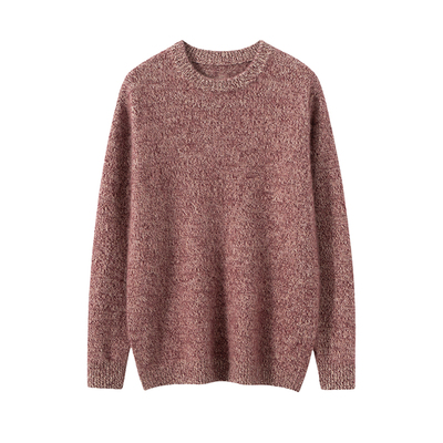 男士花纱圆领加厚山羊绒衫上衣